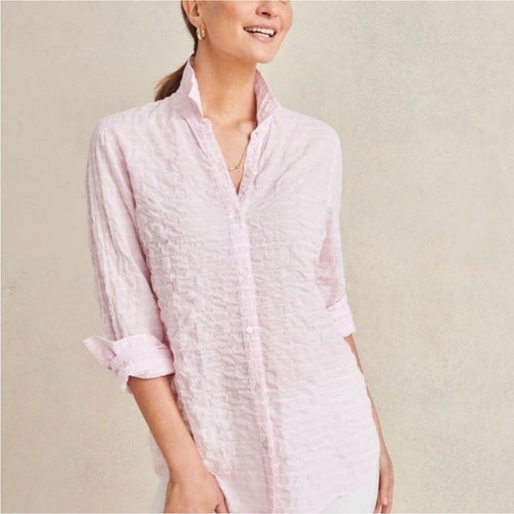 J. McLaughlin Lois Crinkle Stretch Button Down